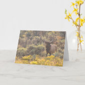 あなたの秋のBullのオオシカのカスタムな考えること カード (黄色い花)