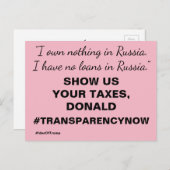 あなたの税金トランプの抵抗を表示 ポストカード (正面/裏面)