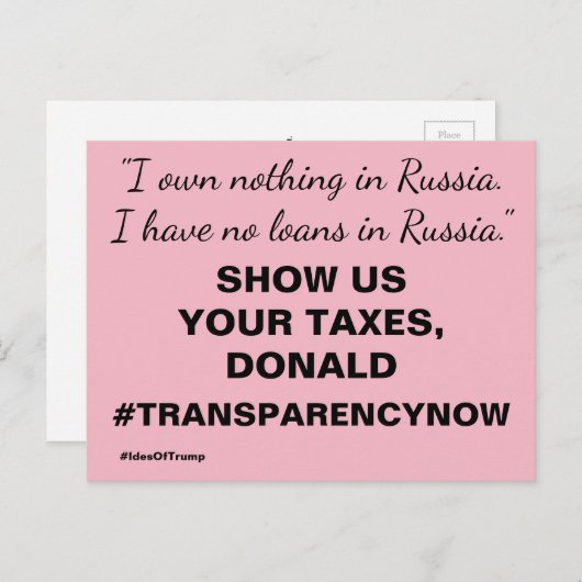 あなたの税金トランプの抵抗を表示 ポストカード (正面/裏面)