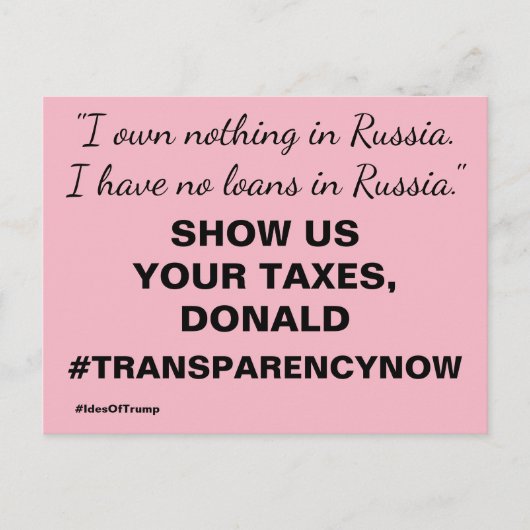 あなたの税金トランプの抵抗を表示 ポストカード (正面)