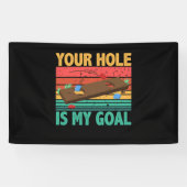 あなたの穴は私のゴールコーンホールチーム豆バッグ恋人 横断幕 (横)