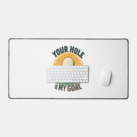 あなたの穴は私のゴールゴルフのゴルファーだ デスクマット (キーボード&マウス)