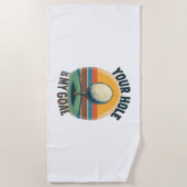 あなたの穴は私のゴールゴルフのゴルファーだ ビーチタオル (正面)