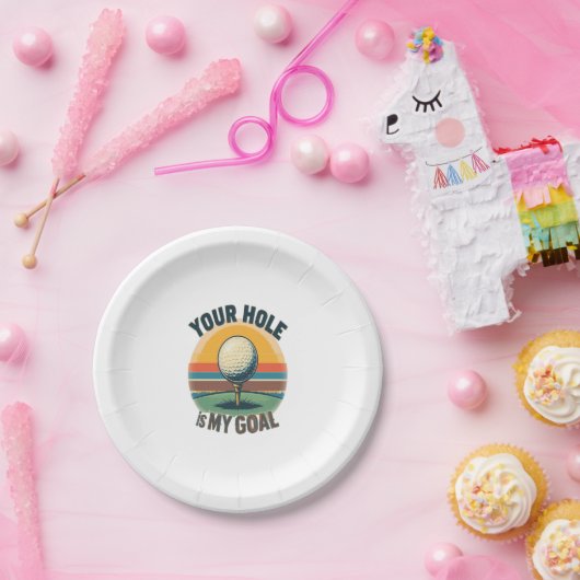 あなたの穴は私のゴールゴルフのゴルファーだ ペーパープレート (パーティー)