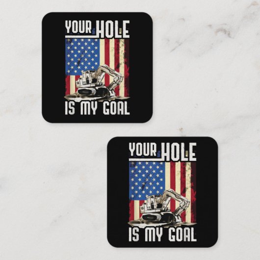 あなたの穴は私のゴール重量機器操作機関数である スクエア名刺 (正面/裏面)