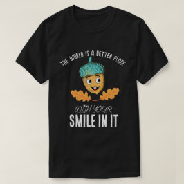 "あなたの笑顔で世界はもっと素敵に" スマイルどんぐり Tシャツ