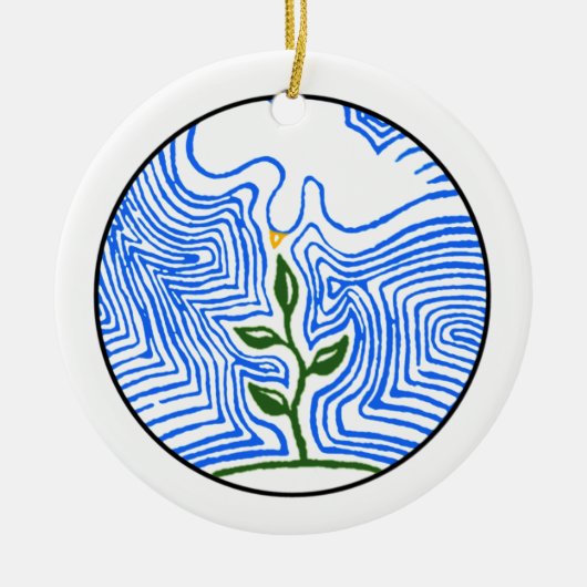 "あなたの精神を送り、更新します地球"を セラミックオーナメント (正面)