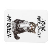 あなたの紙は私の女王のかわいい猫をタオル マグネット (横)