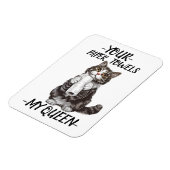 あなたの紙は私の女王のかわいい猫をタオル マグネット (左側)