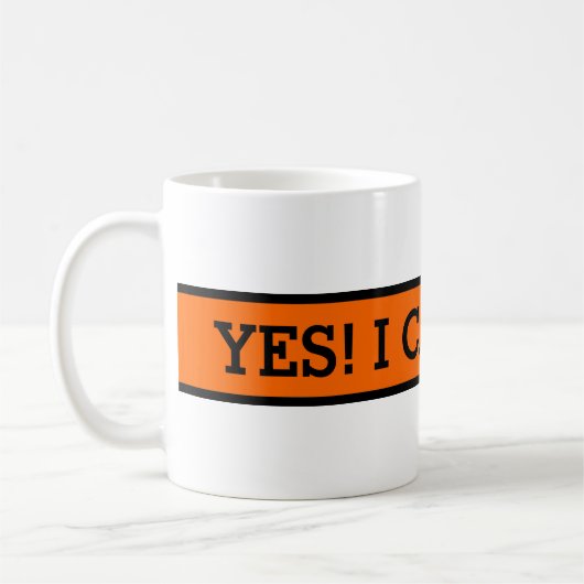 あなたの素敵なことわざ:YES!出来る! コーヒーマグカップ (左)