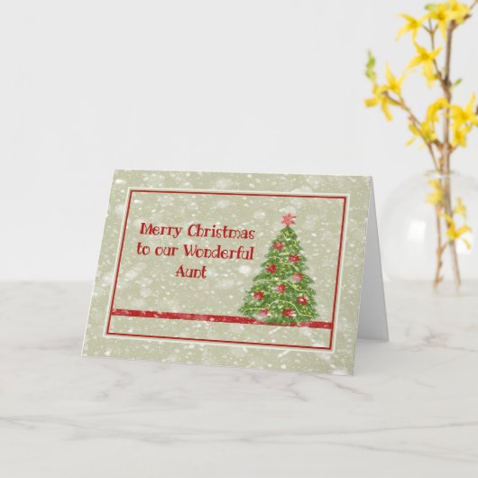 あなたの素敵な叔母のためのクリスマスカード カード (黄色い花)