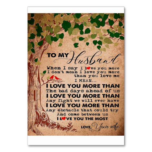 あなたの素敵な夫へ、夫の誕生日プレゼント テーブルナンバー (正面)