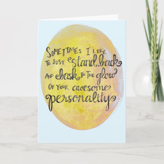 「あなたの素晴らしい個性」一般的な褒め言葉カード カード (正面)