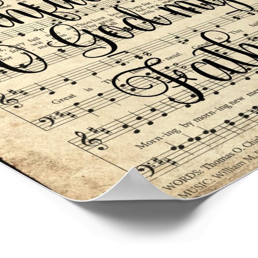 あなたの素晴らし忠実な台本ヴィンテージ賛美歌である ポスター (角)