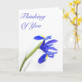 あなたの紫色にアイリス花の考えることは梳きます カード (黄色い花)