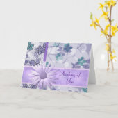あなたの紫色に花のプリントの考えること カード (黄色い花)