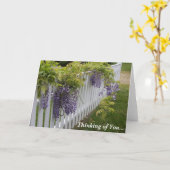 あなたの紫色に藤の考えることは梳きます カード (黄色い花)