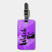 あなたの紫色の魔法使いの黒猫の魔法 ラゲッジタグ (正面縦)