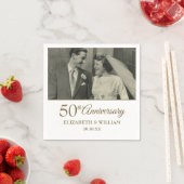 あなたの結婚写真50th Anniversary Golden スタンダードカクテルナプキン (インサイチュ)