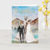 あなたの結婚式のネイティブアメリカンのお祝い カード (黄色い花)