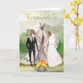 あなたの結婚式のネイティブアメリカンのお祝い カード (黄色い花)