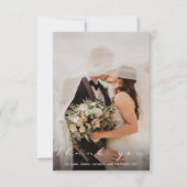 あなたの結婚式の写真 ロマンチックな感謝カード サンキューカード (正面)