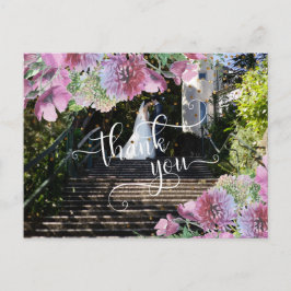 あなたの結婚式の写真 ワイルドフラワー コンフェティ サンキュー ポストカード