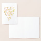 あなたの結婚式の日にハート 箔カード (ディスプレー)