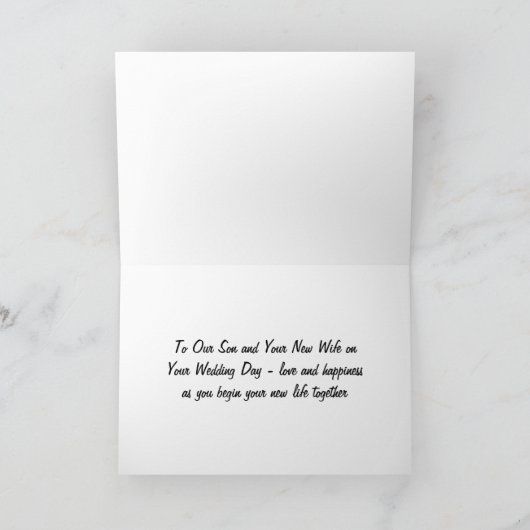 あなたの結婚式の日に彼の息子で新郎を*私たちの息子* カード (内部)