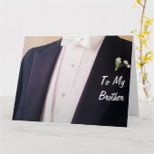 あなたの結婚式の日に彼のTUX兄弟で新郎 カード (黄色い花)