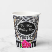 あなたの結婚式の日に紙白黒 紙コップ (裏面)