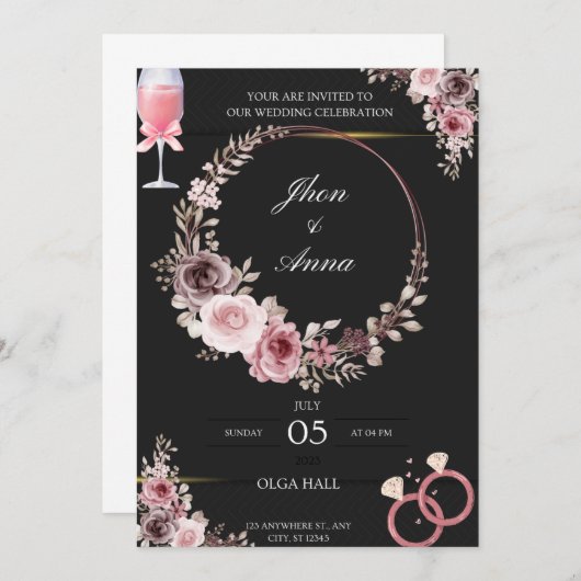 あなたの結婚式の日をもっと魔法の日にする 招待状 (正面/裏面)