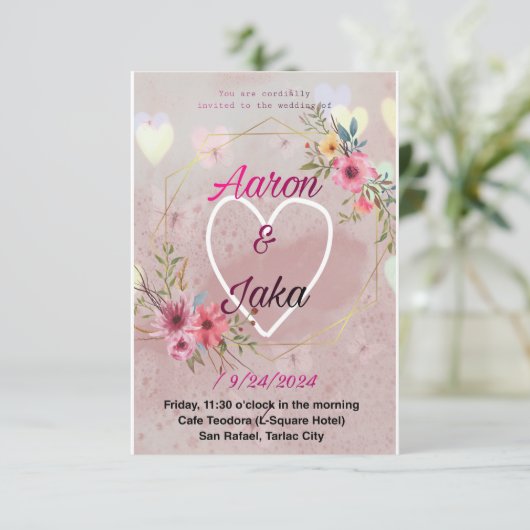 あなたの結婚式の日を思い出に残る日にする 招待状 (スタンド正面)