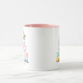 あなたの綿の尾を振るかわいいイースターバニー追加の名前 マグカップ (中央)