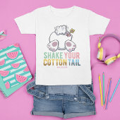 あなたの綿の尾を振るかわいいイースターバニー追加の名前 Tシャツ