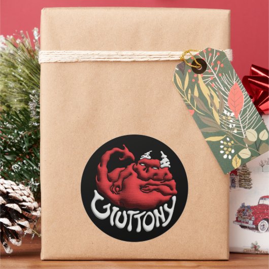 あなたの罪深き貪欲の悪魔に突き刺せ ラウンドシール (クリスマス)