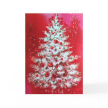 あなたの署名と赤のヴィンテージのクリスマスツリー