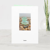 あなたの美しいティール(緑がかった色)のSeaglassのビーチの考えることは梳きます カード (裏面)