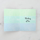 あなたの美しいティール(緑がかった色)のSeaglassのビーチの考えることは梳きます カード (内部)