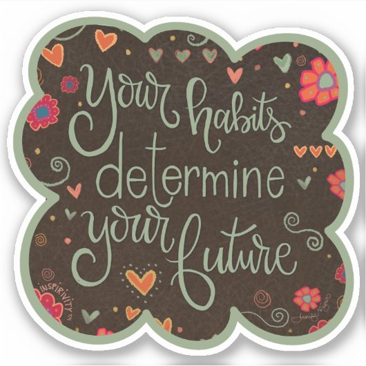 あなたの習慣かわいらしフローラトレンディー シール (正面)