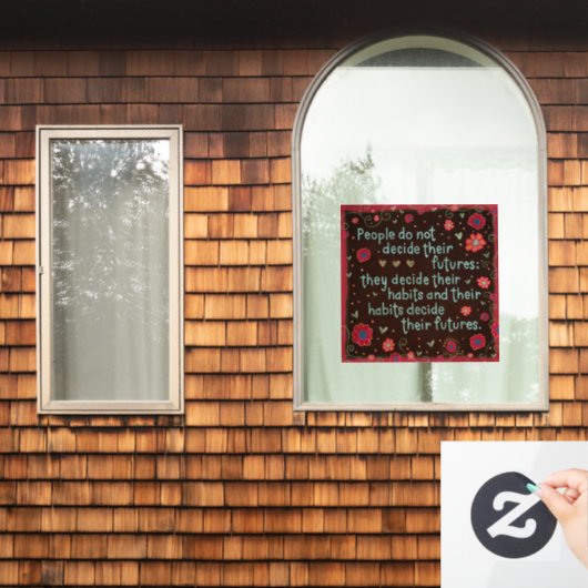 あなたの習慣を決める「インスピリビティ」窓用ステッカー ウィンドウサイン (ホームウィンドウ)