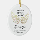 あなたの翼の準備ができていたカスタムおじいちゃんメモリアル セラミックオーナメント (右)
