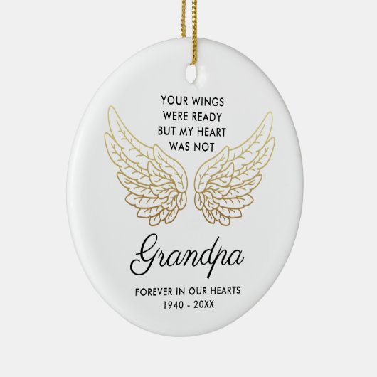 あなたの翼の準備ができていたカスタムおじいちゃんメモリアル セラミックオーナメント (右)