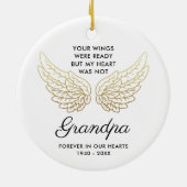 あなたの翼の準備ができていたカスタムおじいちゃんメモリアル セラミックオーナメント (裏面)