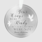 あなたの翼の準備ができて写真記念記念鳩 オーナメント (正面)