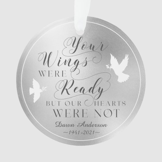 あなたの翼の準備ができて写真記念記念鳩 オーナメント (正面)