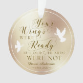 あなたの翼の準備ができて写真記念記念鳩 オーナメント (正面)