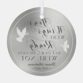 あなたの翼の準備ができて写真記念記念鳩 ガラスオーナメント (裏面)