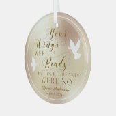 あなたの翼の準備ができて写真記念記念鳩 ガラスオーナメント (正面左)