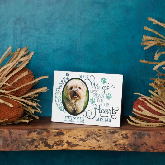 あなたの翼はペット犬の記念撮影の準備ができていた フォトプラーク (側面)